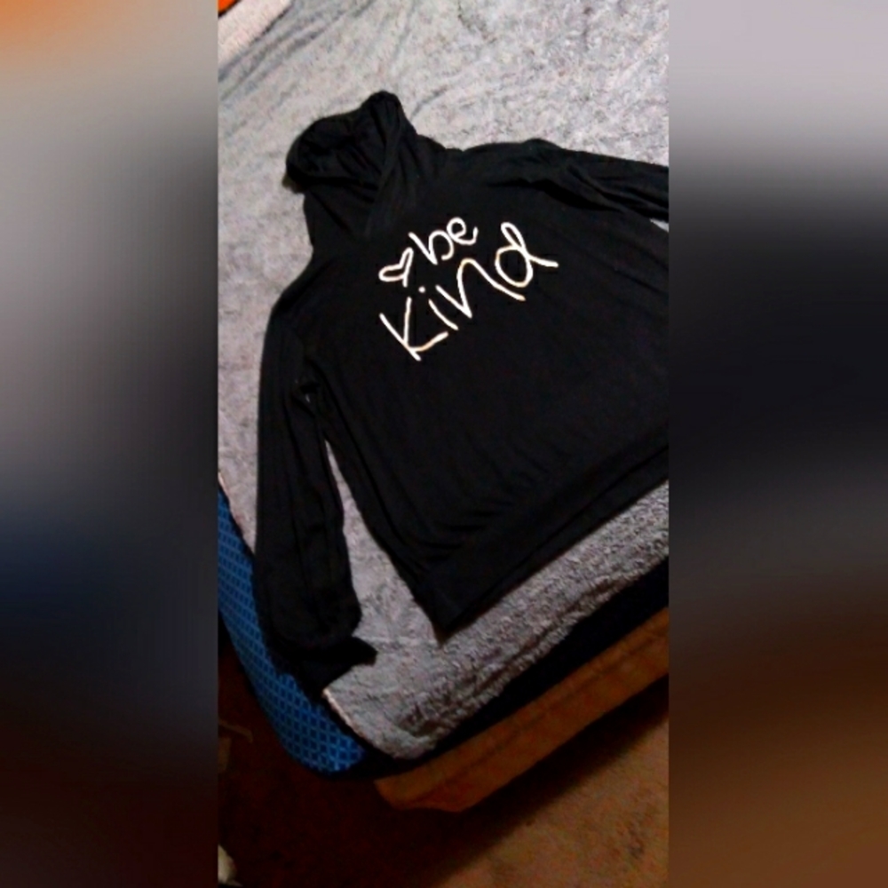 XL be kind black hoodie